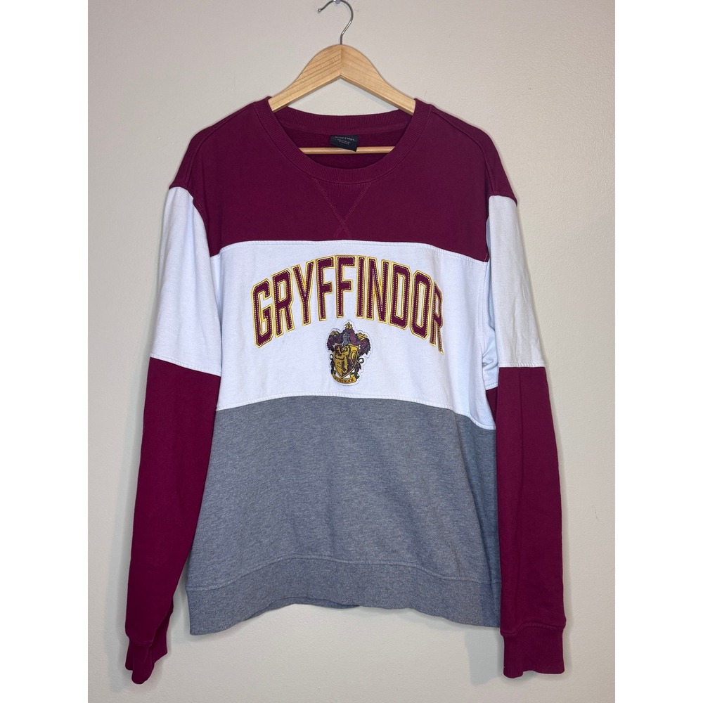 Harry Potter Gryffindor Colorblock Sweatshirt Universal Studios Maroon XL